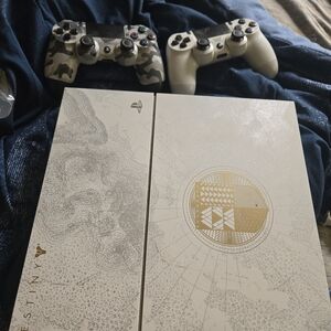 Sony Cream and Gold Console with Advanced Gaming Features